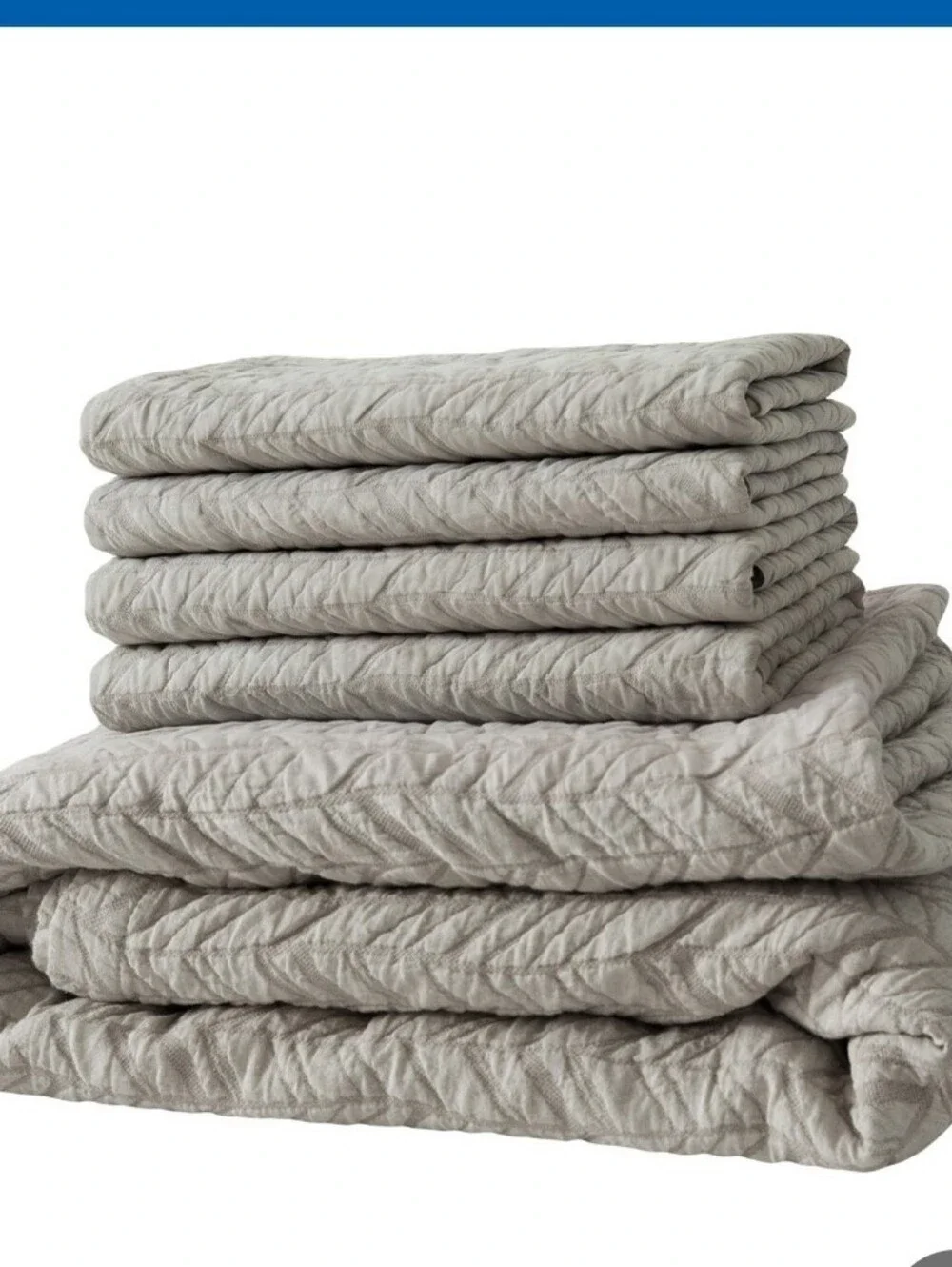 (6) Avacado Herringbone 3piece Organic Cotton Coverlet Set